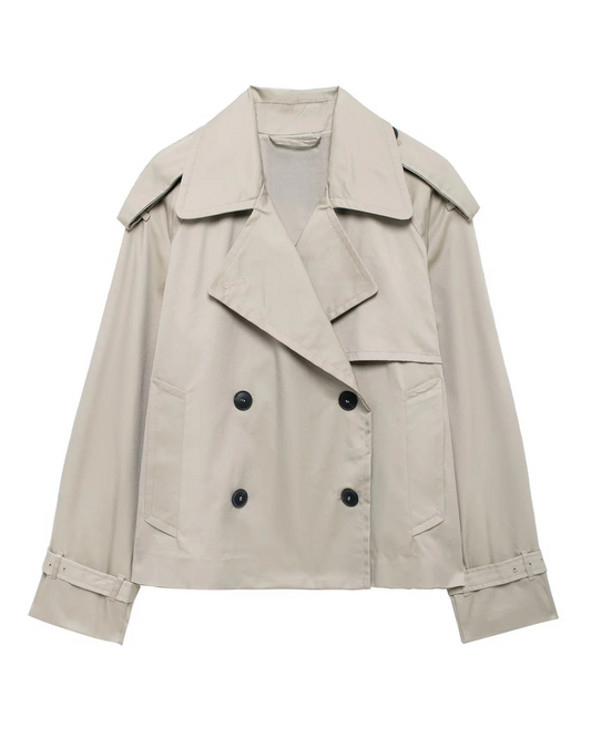 Kurzer Trenchcoat in beige