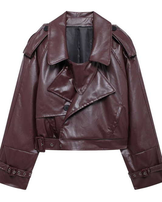 Lederjacke burgundy